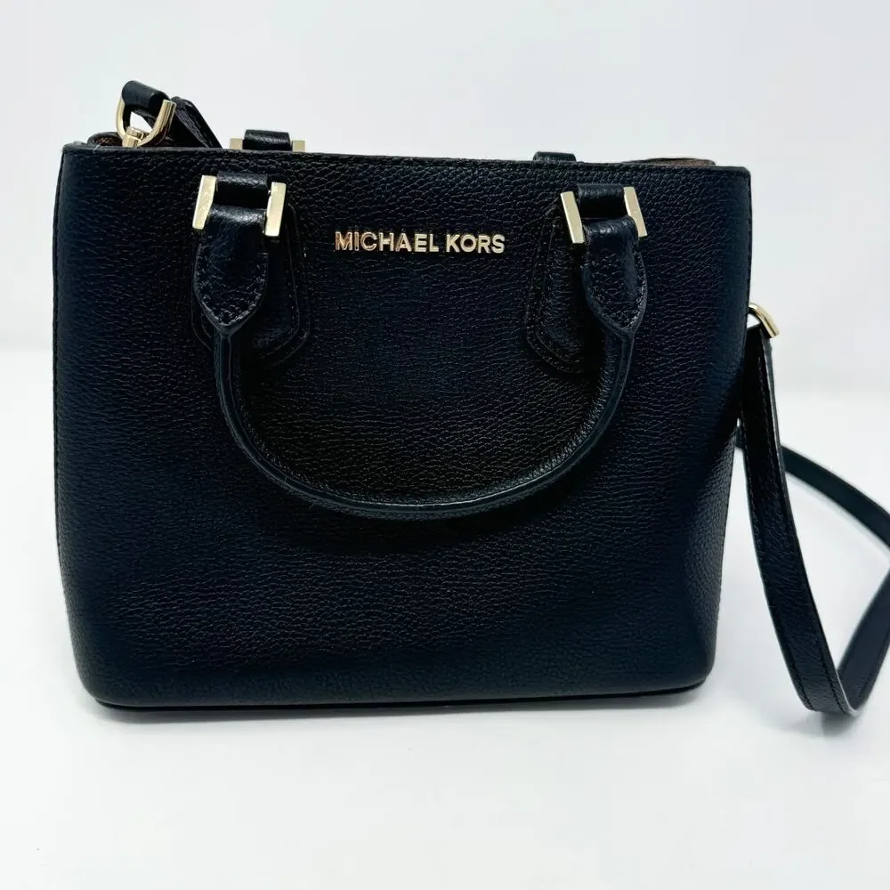 Michael Kors Black Leather‎ Crossbody Purse